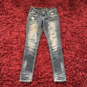 Premier Blue Distressed Skinny Jeans